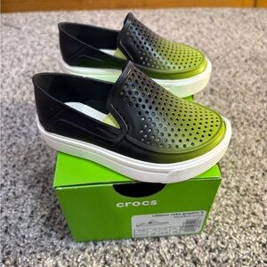 Crocs Citilane Roka Graphic K Slip on sneaker baby size 6c - Black/lime green